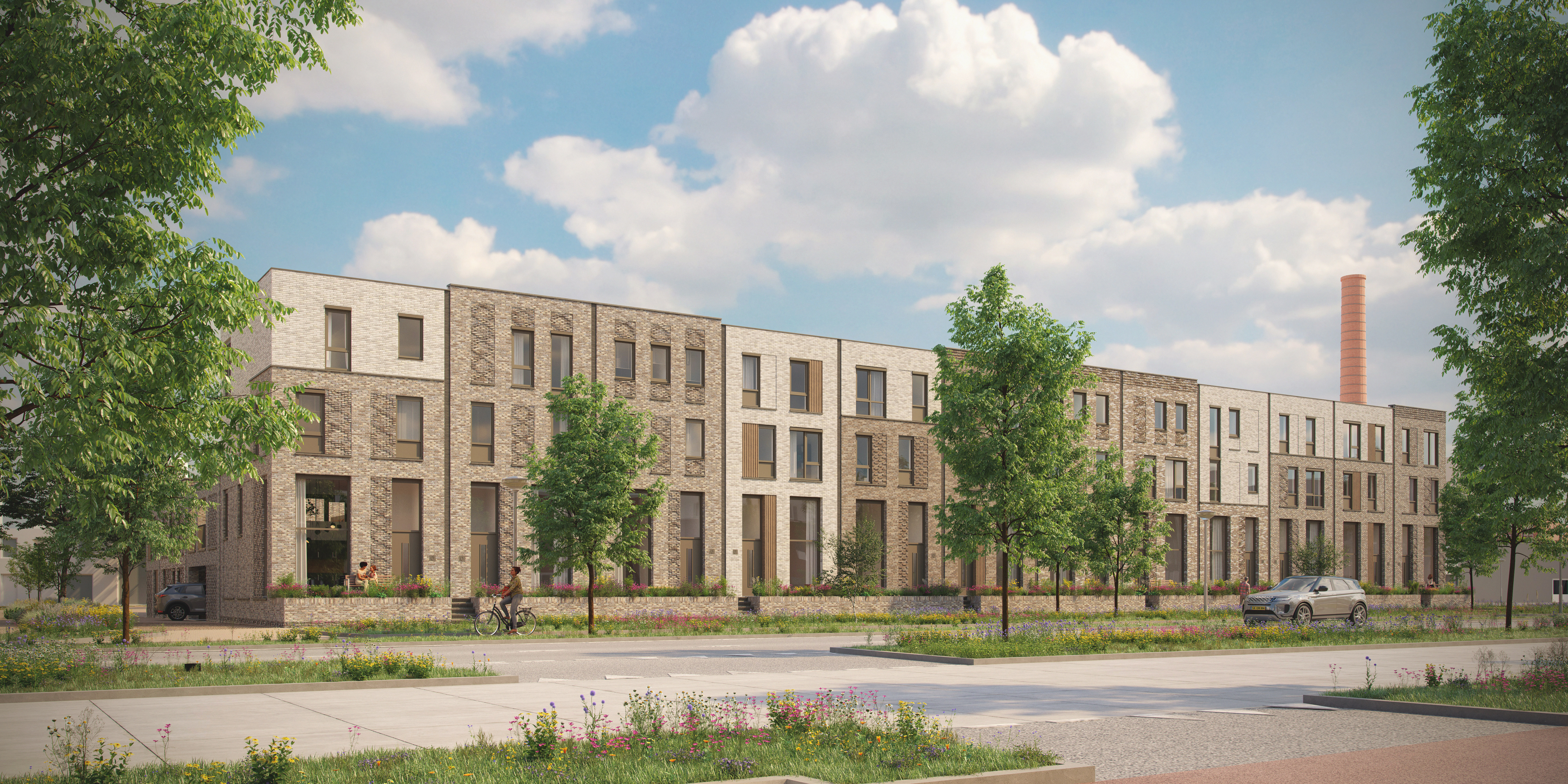 Satijnhof Enschede — Blok E straatbeeld